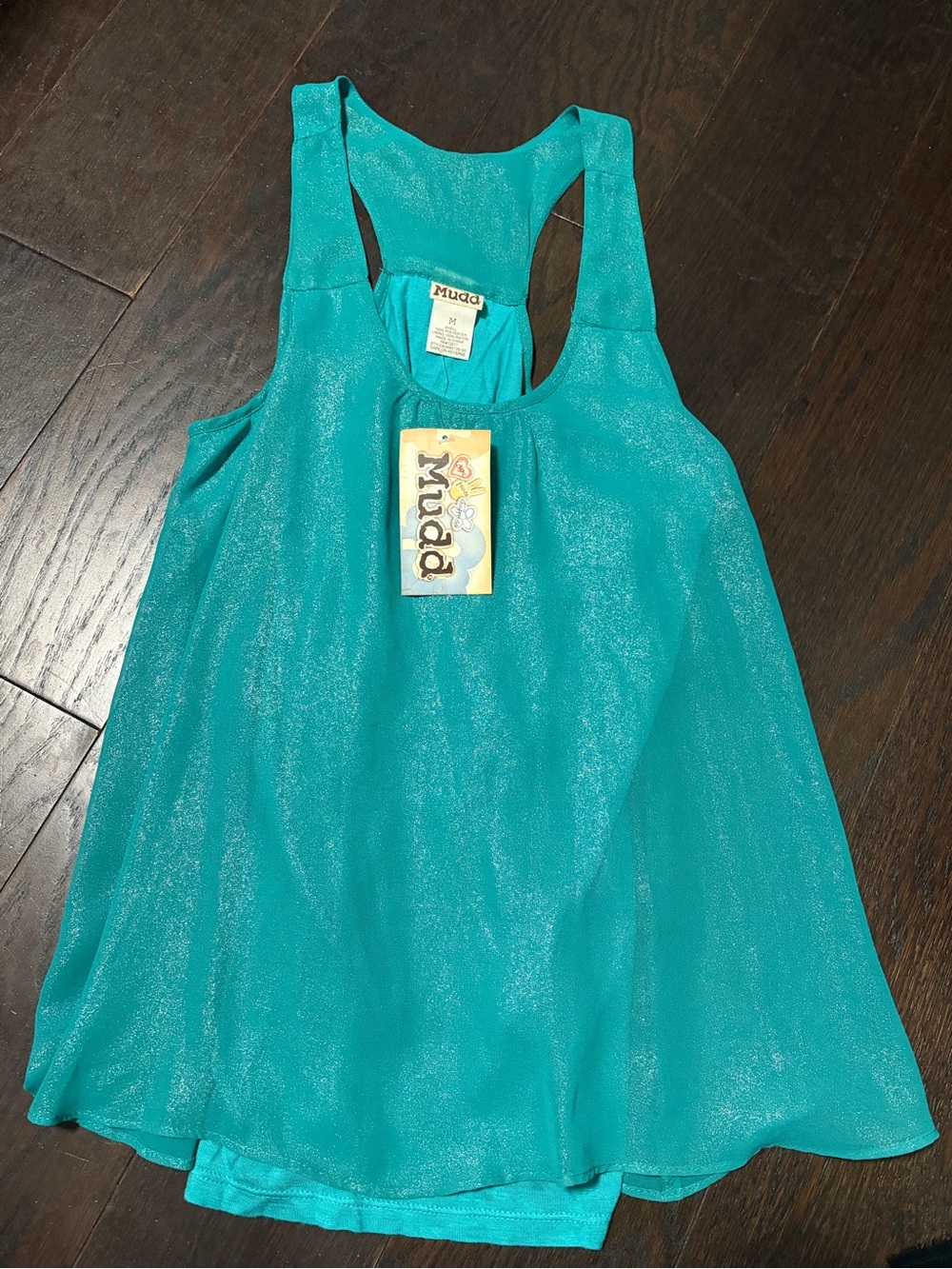 Mudd Shimmery Teal Racerback Tank New With Tags